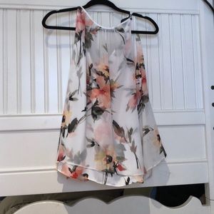 White Floral Tank